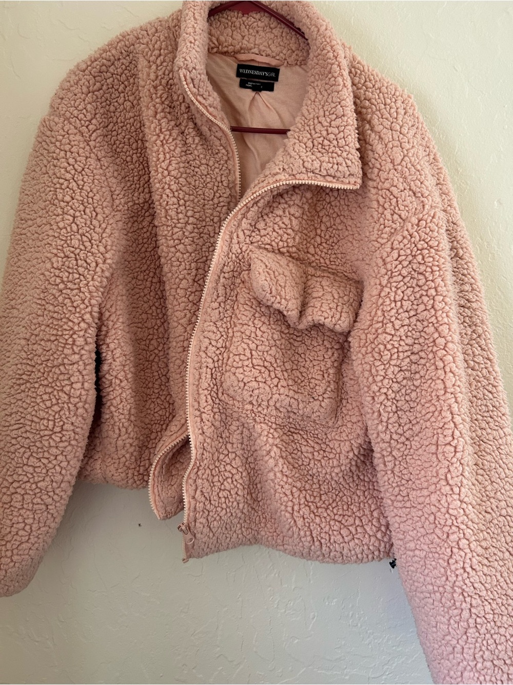 Wednesday's Child Women's Pink Sherpa Zip Jacket